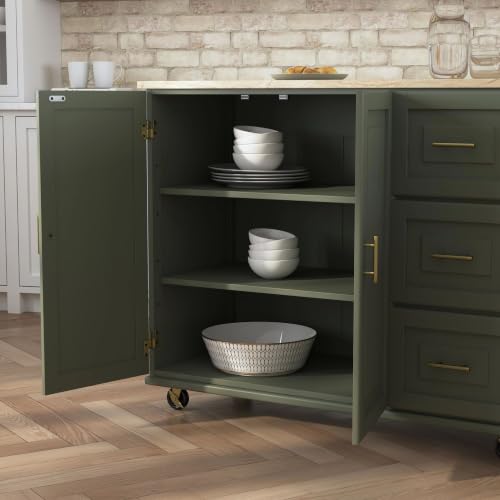 homestyles Dolly Madison Green Drop Leaf Kitchen Cart by homestyles - Used condition - Image 6