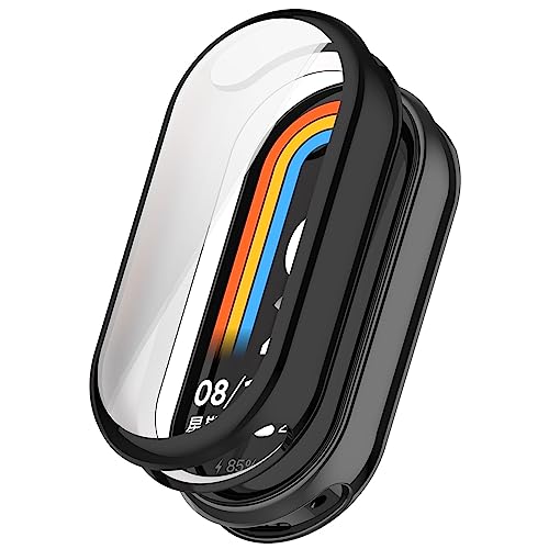 Funda Protectora 2 En 1 Para Xiaomi Smart Band 9 Pro - Incluye Carcasa TPU + Cristal Templado (pack De 2 Unidades, Negro + Transparente)