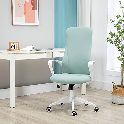 Miniatura 2 de Vinsetto Silla De Oficina Giratoria Silla De Escritorio Juvenil Con Altura Ajustable Función De Basculante Reposabrazos Y Respaldo Alto 62x56x110-119,5 Cm Verde