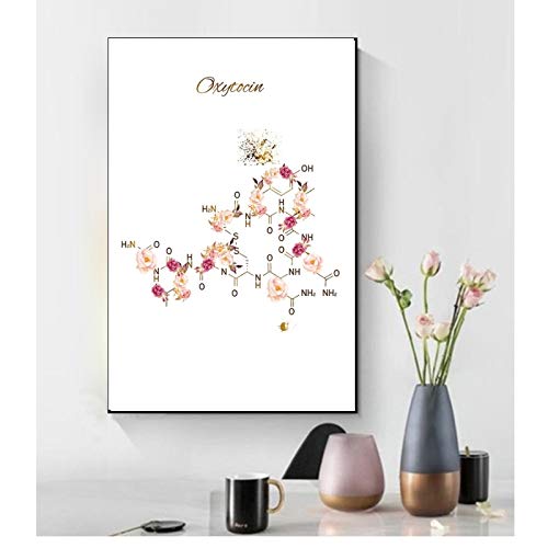 Vektenxi Oxytocin Molecule Art Print Canvas Poster Home Wall Decor Medical Wall Decor