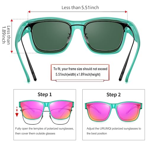 Image of URUMQI Polarized Sunglasses Fit Over Glasses for Men Women, Oversized Square Sun Glasses UV400 Protection