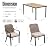7-Piece Rattan Patio Dining Set for 6, Outdoor Furniture with Premium Faux Wood Tabletop, All-Weather Durable Wicker Table and Chairs Set, Elegance&Comfort, Ideal for Backyard and Garden Gatherings.