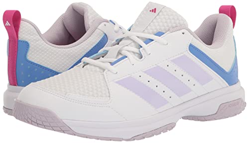 adidas Tênis masculino Ligra 7 Track and Field, Branco/prata amanhecer/fusão azul, 14