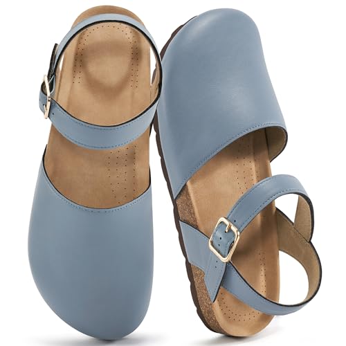 Alicegana Closed Toe Sandals for Women – Arch Support Dressy Flat Sandals Comfortable Summer Shoes 2025