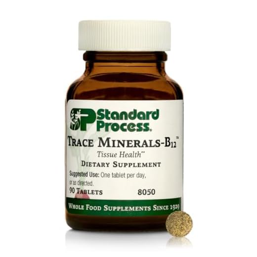 Standard Process Trace Minerals-B12 - Whole Food Spleen, Bone Health, Immune Support, Metabolism and Thyroid Support with Manganese, Kelp, Iodine, Copper, Vitamin B12, Zinc, and Iron - 90 Tablets
