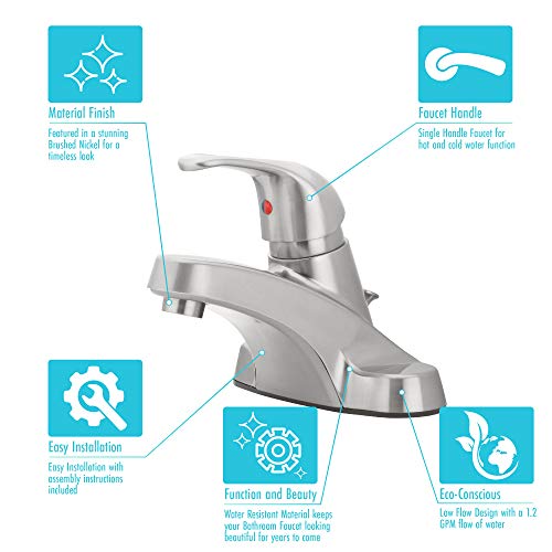 Aqua Vista 30-B410-AV-BN Watersense Certified Bathroom Sink Faucet, Brushed Nickel Single Handle by Aqua Vista - Used condition - Image 6