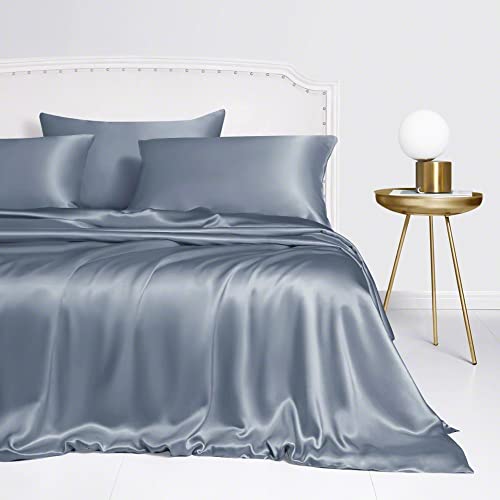 Linenwalas Tencel Lyocell Duvet Cover Set, Eucalyptus Cooling Lightweight Silk Comforter Cover Set...
