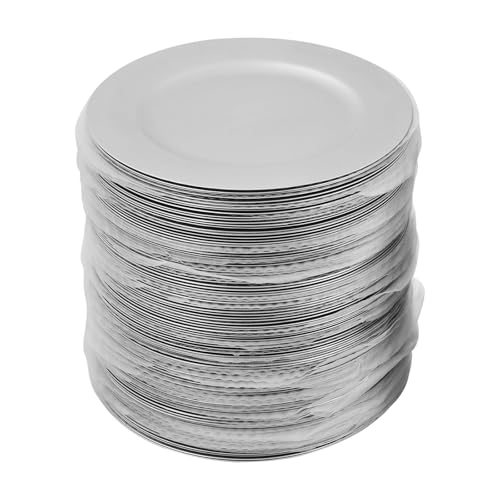 Platos cargadores plateados redondos 12.99 pulg pack 100 miniatura 1