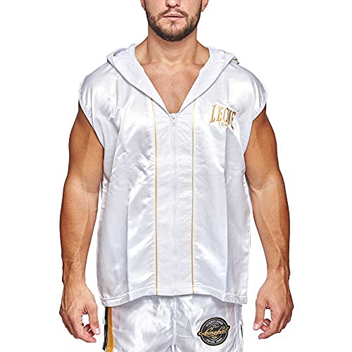 Vestaglia senza maniche LEONE 1947, Premium Smanicato Da Ring, Unisex – Adulto, Bianco, L/XL, AB261