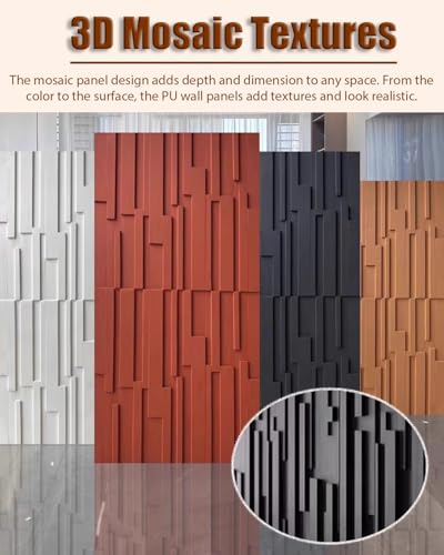 Paneles decorativos pared panel poliuretano imitación mosaico 3D 2