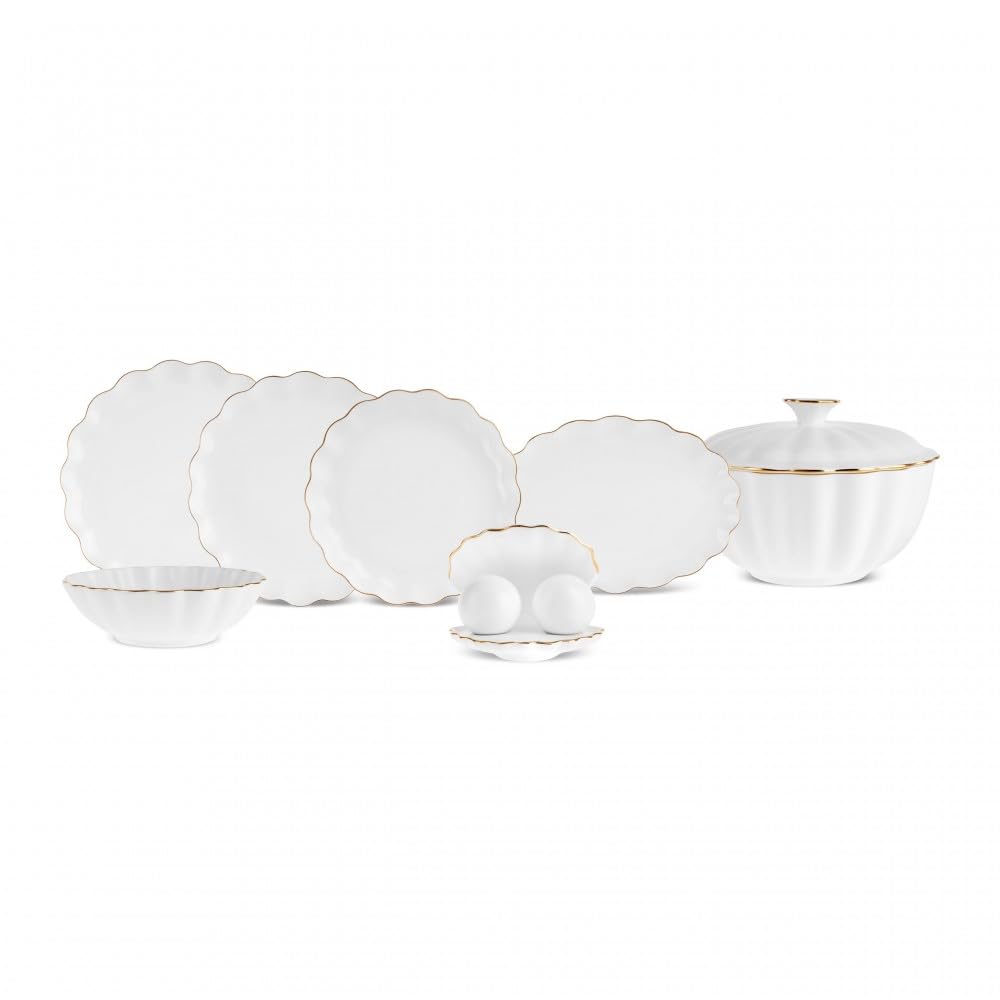 Karaca Fine Pearl Extra Shell 55 Parça 12 Kişilik Yemek Takımı Gold