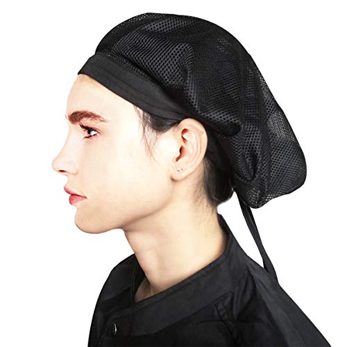 Adjustable Chef Cap Cooking Kitchen Hat Food Service Hair Nets Mesh Brim Reusable Restaurant Vent Beanie - Thumbnail 6