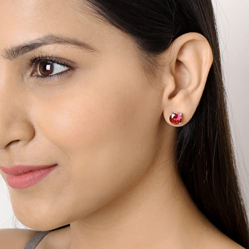 Image of Ornate Jewels 925 Silver 2 Carat American Diamond Solitaire Stud Earrings for Women and Girls | With Certificate of Authenticity and 925 Stamp | Life-time Warranty*