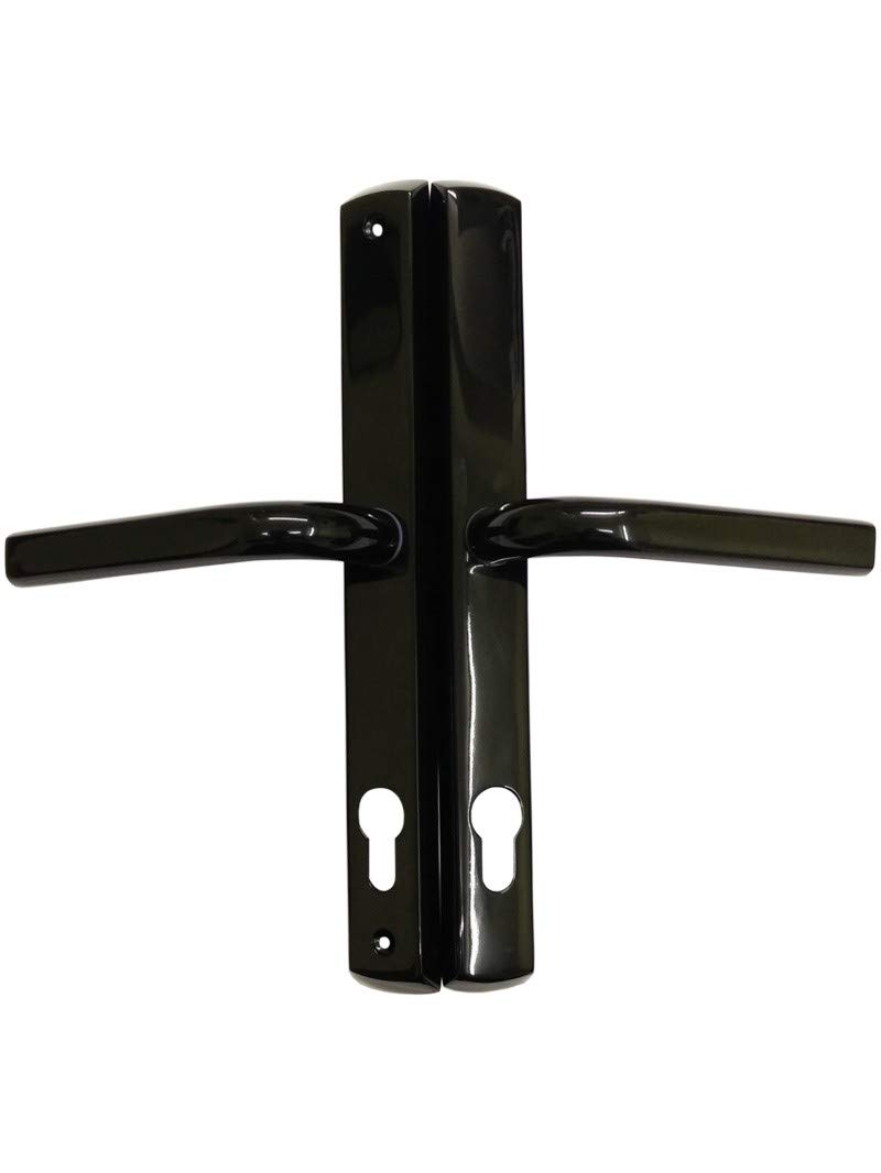 Gardinia Upvc Door Handle 240mm Screw Centres with Springs 278mm Long 92pz Black