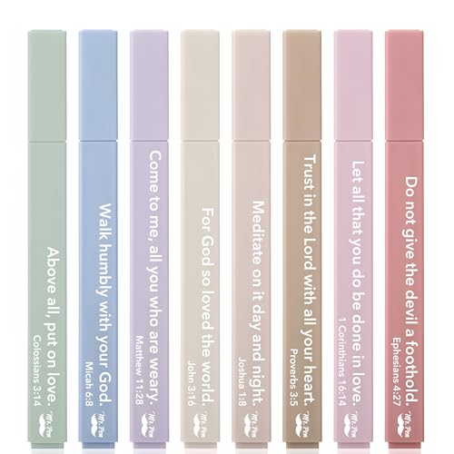 Mr. Pen- Bible Highlighters with Bible Verses, 8 Pack, Earthy,