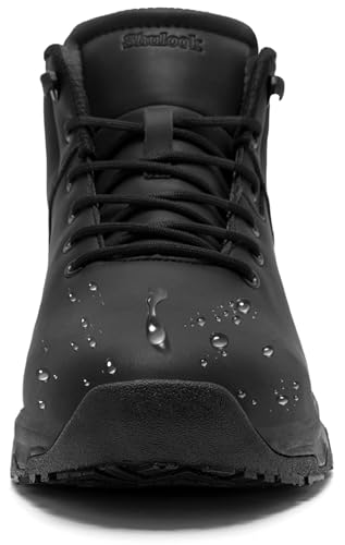 SHULOOK Non Slip Work Boots for Men Slip Resistant Shoes Waterproof Food Service Chef Kitchen Restaurant Working Boots Casual Leather Ankle Boot Outdoor Walking Booties3