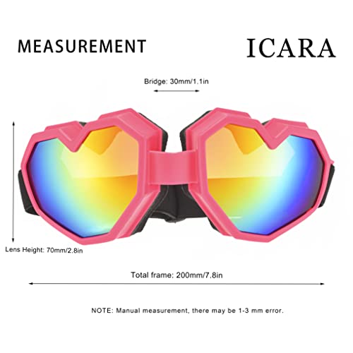 ICARA Heart Shaped Sunglasses Fashion Ski Goggles Colorful Oversize Love Glasses for Women Men Fun Eyeglass3