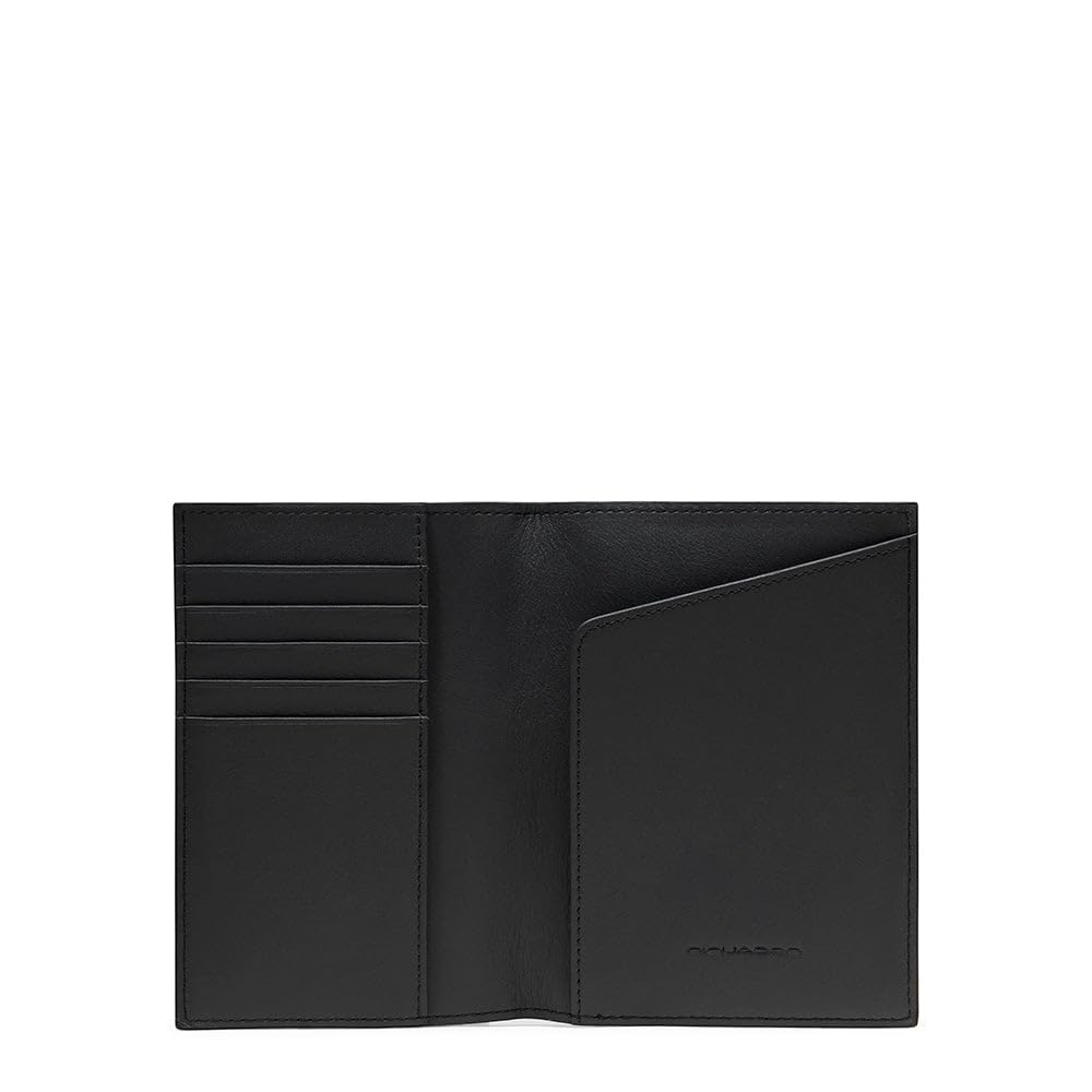 PIQUADRO - Porta Passaporto in Pelle - Unisex - Nero | Scomparti organizzati, Slot tessere, Viaggio, Compatto