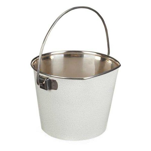 Proselect Color Flat Sided Pail for Pets, 64-Ounce, Gray