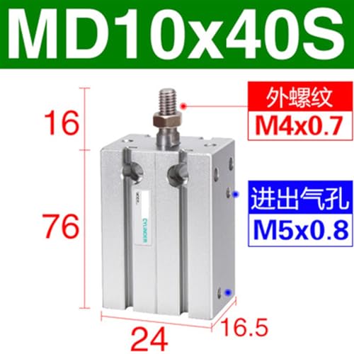 Cylindre d'installation libre MD10X40S pour résoudre les problèmes d'espace machine