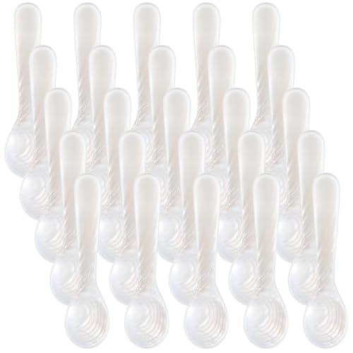Image of Patelai 30 Pieces Mother of Pearl Caviar Spoons Round Handle, 8cm /3.15 Inch