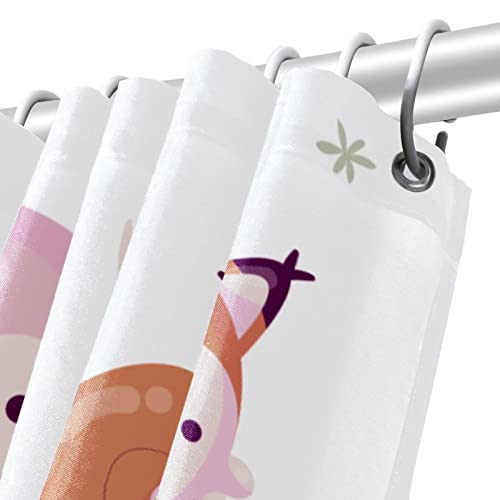 Rideau de douche animaux de la forêt en textile durable avec 12 œillets - 6