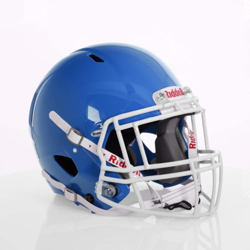 Riddell Speed Victor-I 2025 Youth w/White S2EG-II-HS4-1P Facemask + US Helmet Flag Decal (Royal...