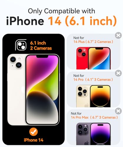 Image of CANSHN Magnetic for iPhone 14 Case Clear, Upgraded [Full Camera Protection] [Compatible with Magsafe] Non-Yellowing Protective Shockproof Bumper Phone Case 6.1 inch - Clear