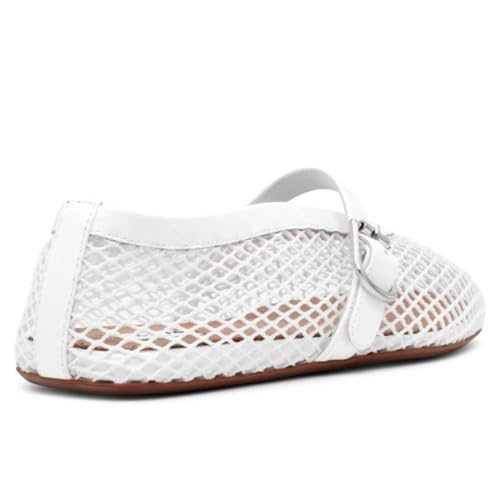 Buckle Strap Mesh Ballet Flats for Womens, Mary Jane Round Toe Slip On Dress Ballerinas Soft Shoes2