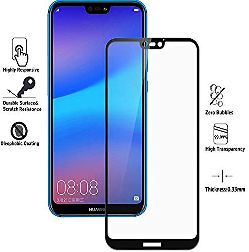 Image of TempGlow Screen Protector for Huawei Honor Nova 3E (Black) Tempered Glass Edge-to-Edge 6D Screen Guard With Installation Kit
