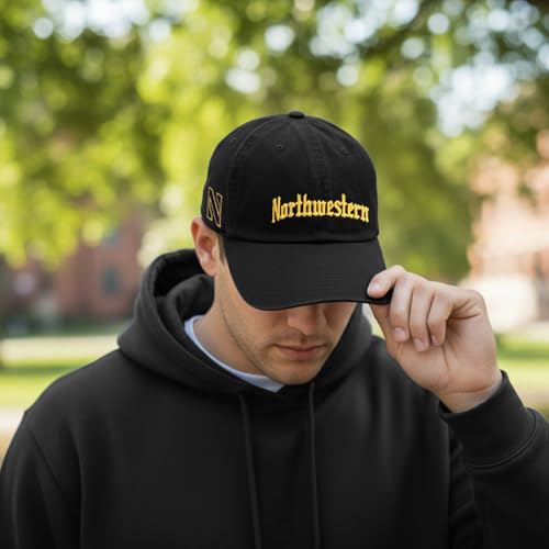 Gorra ajustable bordada Northwestern University negro miniatura 5