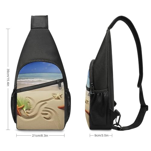 Morrales Sling Bag Starfish con Palmeras para Senderismo miniatura 2