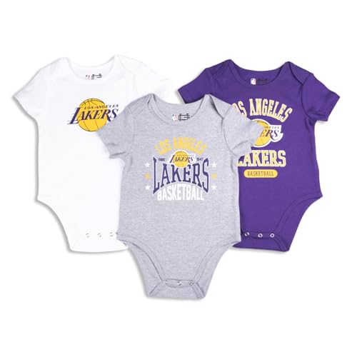 Image of Ultra Game NBA unisex-baby Nba Official Baby Super Soft Cotton 3 Pack Baby Creeper Bodysuit