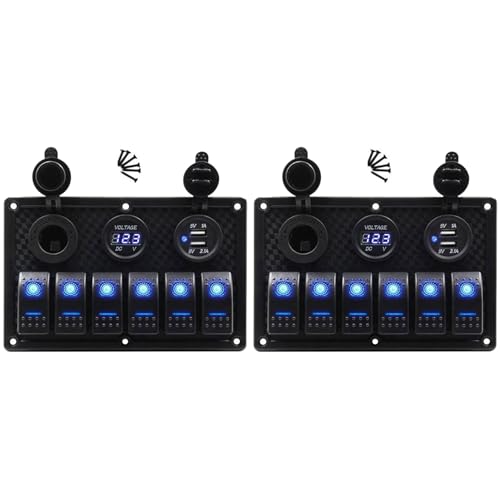 Panneau de commutation 12V 24V chargeur USB 3.0 rapide et voltmètre étanche pour cockpit
