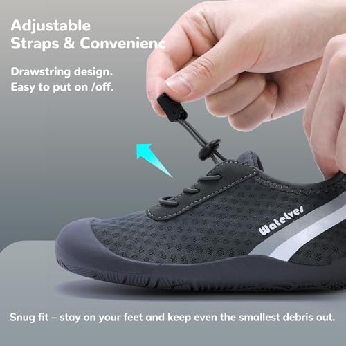 Image of WateLves Wide Toddler Water Shoes Kids Barefoot Athletic Sneakers Girls Boys Quick Dry Aqua Socks for Beach Hiking Swim Kayak Sport Accessories, Camping Essentials