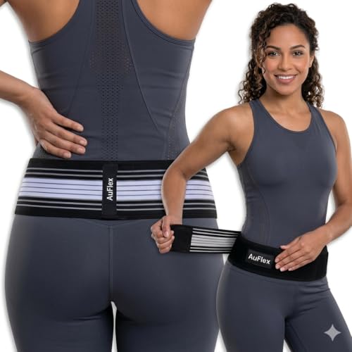 AuFlex Sacroiliac SI Joint Belt for Sciatica Pain Relief Hip & Pelvic Support Brace for Lower Back Pain Adjustable Anti Slip SI Belt for Women & Men (Note : Fits Hip Sizes 44-55 Inches)