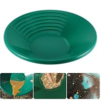YUNYODA Goldpfanne für Goldwasch, 38,5 x 8,5cm Goldwaschpfanne aus Kunststoff, Gold Pan Basin Nugget Mining Baggern Schürfen Sieben Schwenken Goldwannenbecken (Grün)