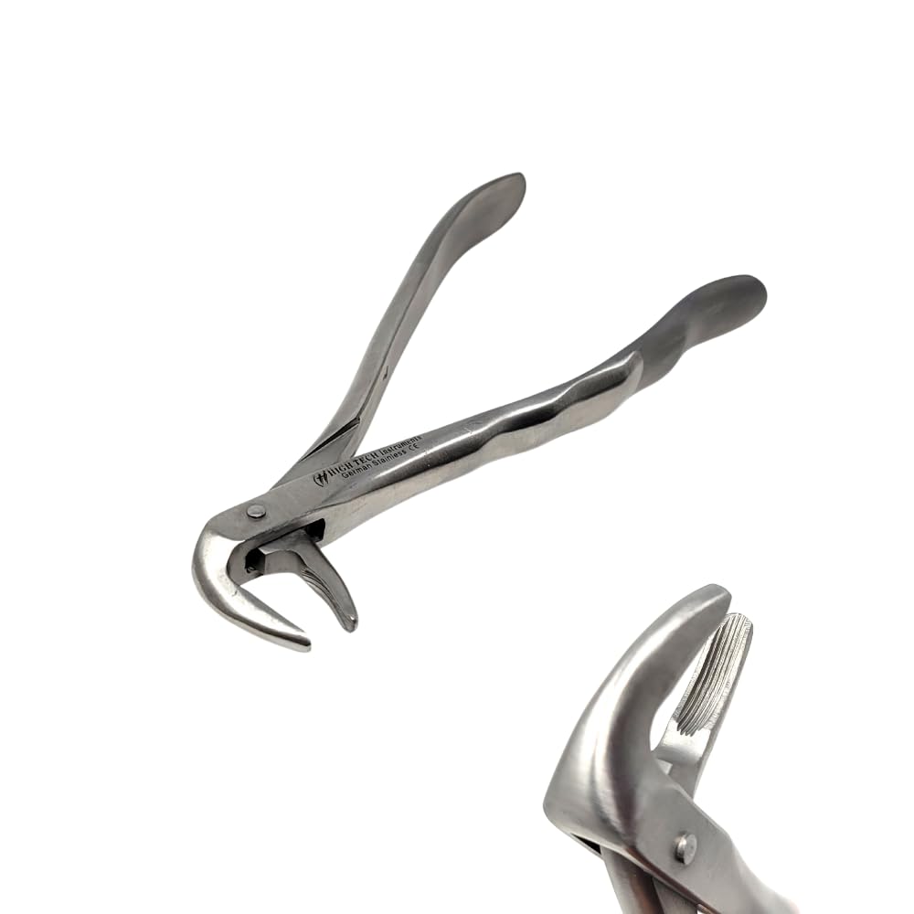 Dental Tooth Extraction Forceps #859 for Lower Molars Teeth Extracting Instrument with Angled Serrated Beak Made of Heavy Duty Stainless Steel