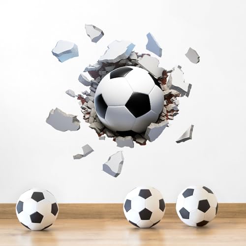Vinilo decorativo 3D de fútbol impermeable para pared miniatura 1