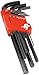 Performance Tool W86103 Metric Hex Key Set, Heat Treated Alloy Steel with Black Oxide Finish and Handy Organizer, 9 Piece Set (1.5-10mm)
