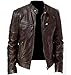 Produktbild BaZhaHei 2019 Neue Herren Biker Lederjacke Jacke Vintage Coole Jacke Leder Langarm Herbst Winter Stehkragen Club Mantel Übergangsjacke Bikerjacke Strickjacke Jeansjacke