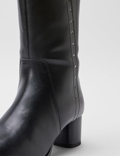 Image of ELLE Women's Knee-High Boots with Studded Trim and Low Block Heel