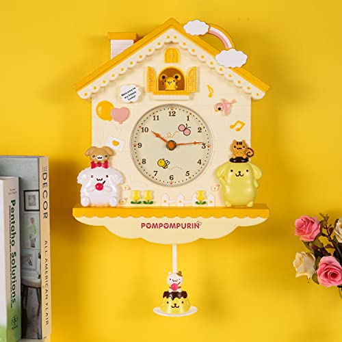 Gyh Kids Silent Kawaii 12 Inch Wall Clock Cartoon Cute Dog Pendulum Clock Battery Operated Non-Ticking Creative Children Quartz Clock Home Decor For Living Room Kids Bedroom Classroom Office Gift #TOP4