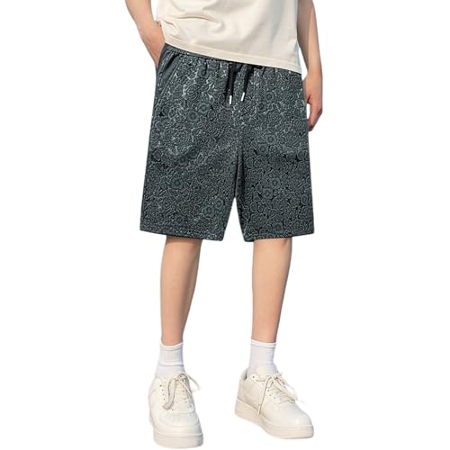 Bañador para hombre de secado rápido, transpirable, elástico, con forro de malla, pantalones cortos de playa con cintura elástica para vacaciones en la playa en Hawaii, O Verde Oscuro, XXXXL