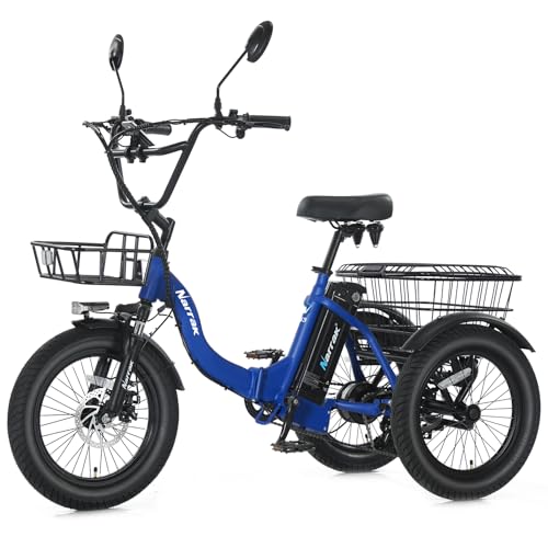 NARRAK Electric Tricycle for Adults,Fat Tire Folding Electric Trike,3 Wheels
