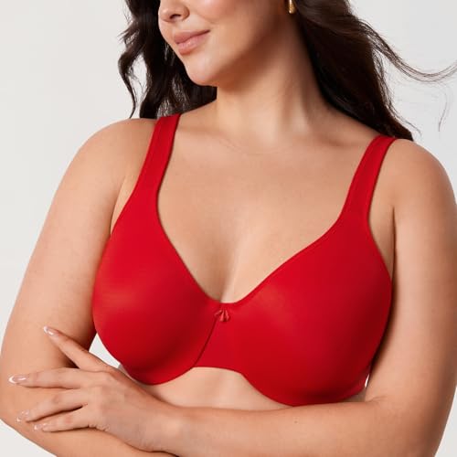 Image of DELIMIRA Women's Minimizer Plus Size Underwire Bras | Smooth, Full Coverage, Seamless, Tshirt Bra