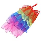 Beaupretty Layered Regenbogen Tutu Rock Mädchen Tanzen Tutu Rock Mini Blase Rock Regenbogen Ballett Tutu Kleid mit Verstellbaren Band Krawatte