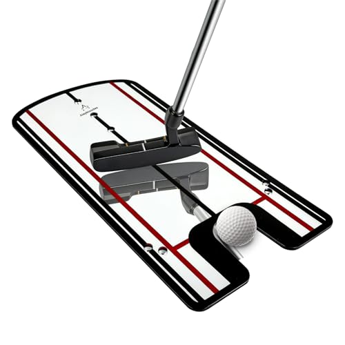 Aleybloodes Putting Mirror Alignment Training Aid Golf Putting Practice Tool for Improved Accuracy & Consistency Indoor Outdoor