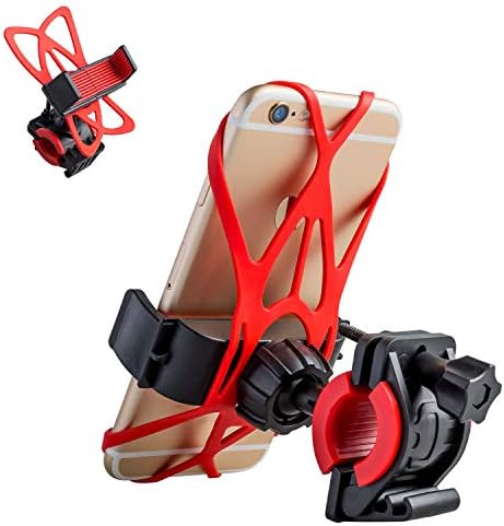 COOLOO Bike & Motorcycle Cell Phone Mount,Universal Mountain Road Bicycle Unbreakable Stable Handlebars Holder,Air Vent Mount,Heat Dispersion Silicone Headrest Mount Compatible Any Smart Phone,GPS