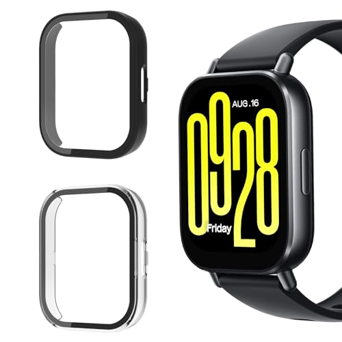 LuFiYa Xiaomi Redmi Watch 5 Active �Ή� �P�[�X [2���Z�b�g] �����K���X�t�B���� �ی�J�o�[ �X�}�[�g�E�H�b�`�P�[�X �����K���X ��̌^ �d���|��PC�f�� ��̉� �����^ �J�o�[ ���h�~ �������� �ϏՌ� �S�ʃJ�o�[ 